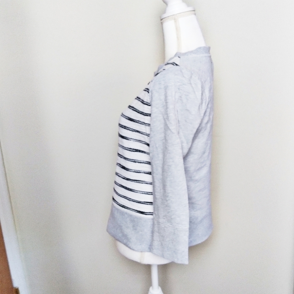 Lou & Grey Striped Textured Sweatshirt Sweater - Picture 4 of 6